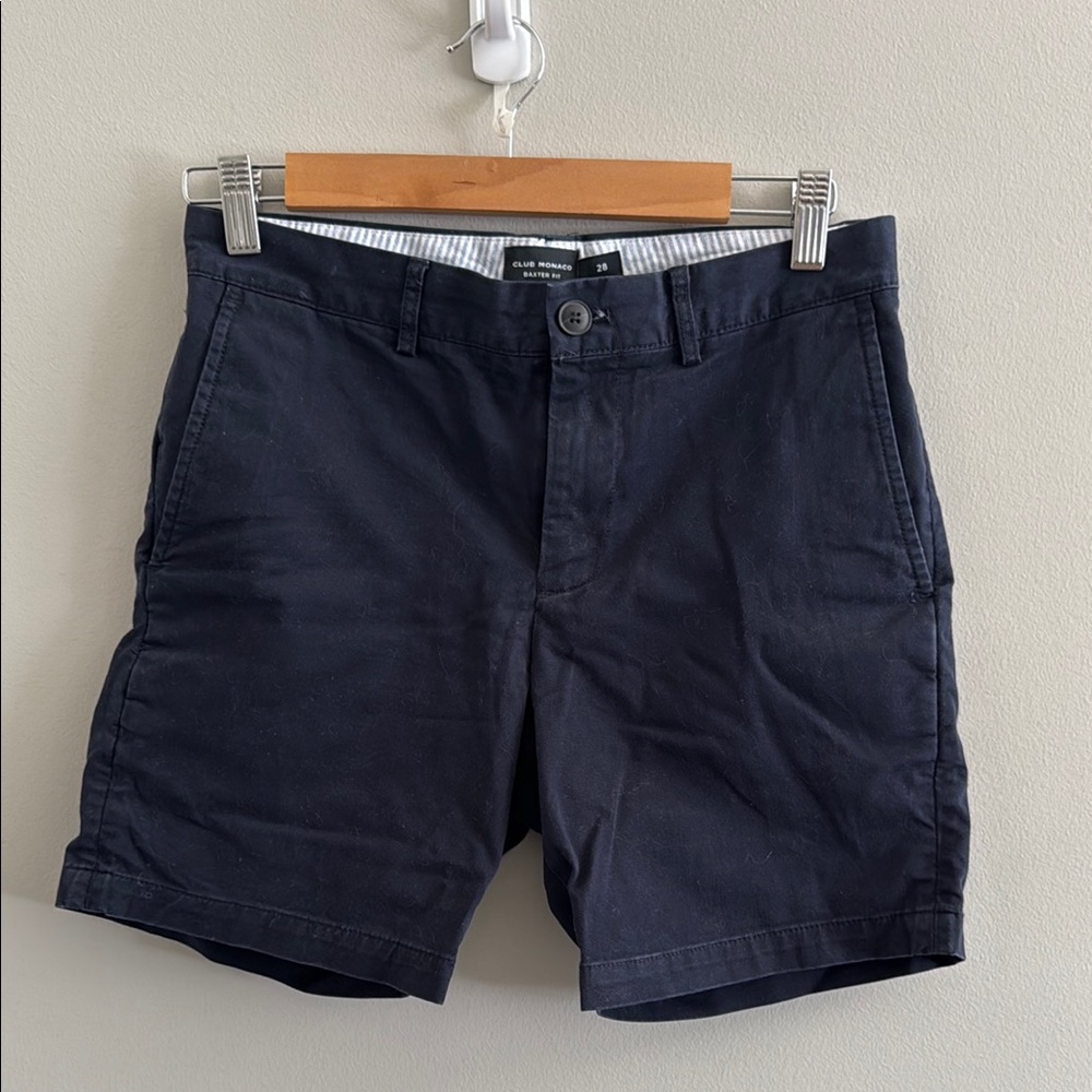 Club Monaco Blue Flat Front Tailored Shorts